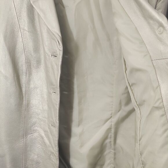 Express World Brand Vintage Goldtone Leather Fully Lined Jacket - Picture 4 of 9